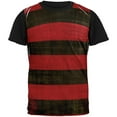 thumbnail image 1 of Halloween Striped and Bloody Nightmare Sweater All Over Mens Black Back T Shirt Multi MD, 1 of 1