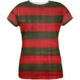 thumbnail image 1 of Halloween Striped and Bloody Nightmare Sweater All Over Womens T-Shirt - Large, 1 of 2