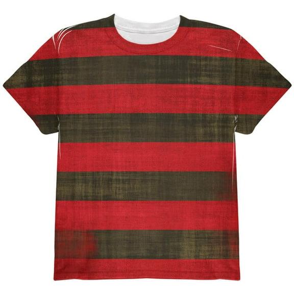 Halloween Striped and Bloody Nightmare Sweater All Over Youth T Shirt Multi YXL