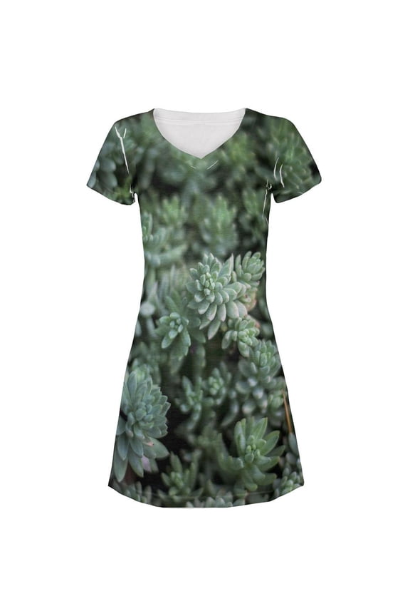 Halloween Succulent Bush Costume Nature Plants All Over Juniors Beach Cover-Up Dress Multi X-LG