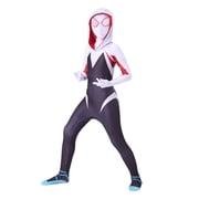 Halloween Superhero Zentai Suit, Classic Spider Web Printed Bodysuit with Mask Set for Halloween Theme Party & Role Play