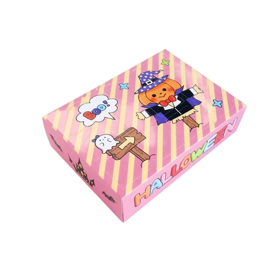 Halloween Surprise Punch Board DIY Game Box, Empty Surprise Hole Board Decoration for Party Activities, Holiday Interactive Game Supply 17.2*4*13cm