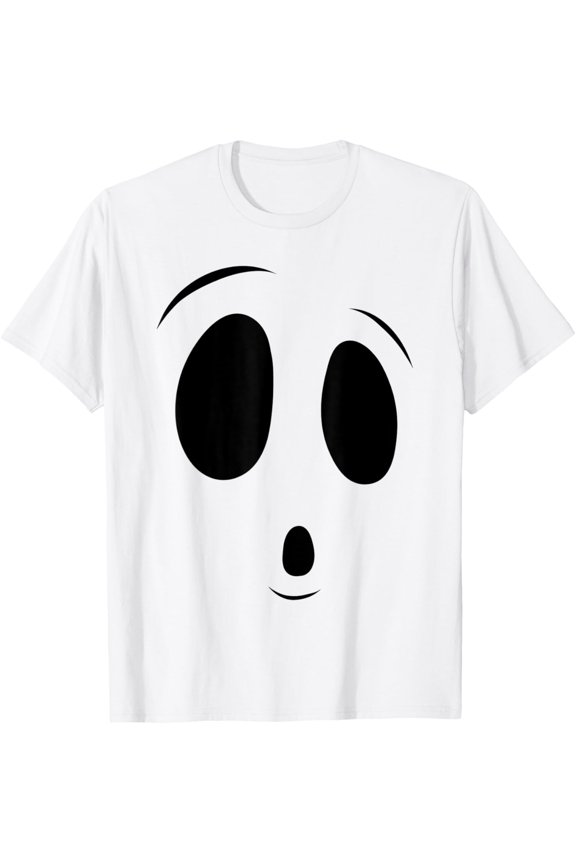 Halloween Surprised Face Ghost Costume Holiday T-Shirt, Size S-5XL