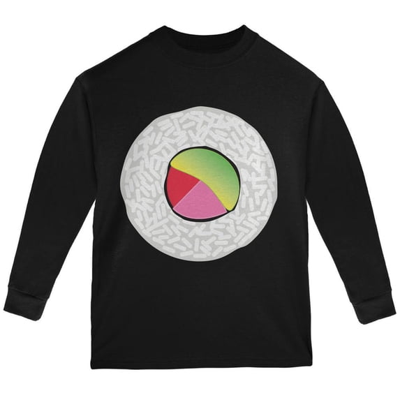 Halloween Sushi Costume 2 Black Youth Long Sleeve T-Shirt - Youth Large