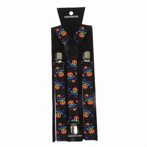 Halloween Suspender Adjustable Y shape Joker Clown Print Adult Suspenders Skull Bone Straps For Mens Fashion Cosplay Accessories