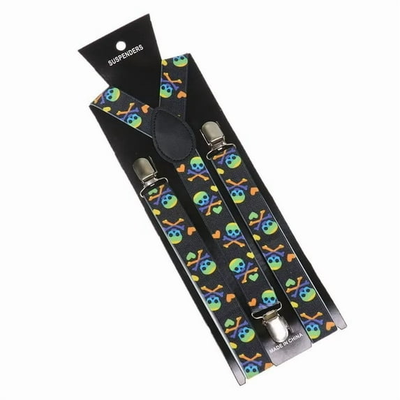 Halloween Suspender Adjustable Y shape Joker Clown Print Adult Suspenders Skull Bone Straps For Mens Fashion Cosplay Accessories