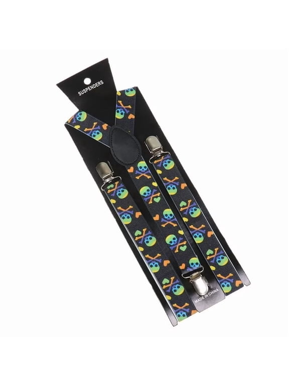 Halloween Suspender Adjustable Y shape Joker Clown Print Adult Suspenders Skull Bone Straps For Mens Fashion Cosplay Accessories