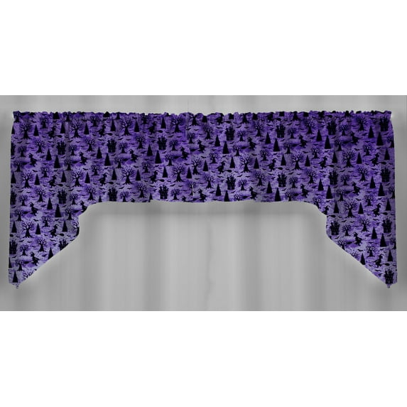 Halloween Swag Panels by Penny's Needful Things (Set of 2) 36 Inch Long Swag Panels LINED (Haunted Houses & Witches)