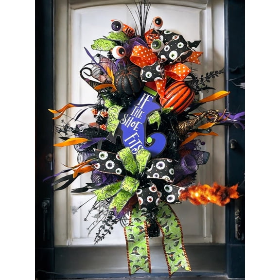 Halloween Swag, Witch Halloween Decor, If The Shoe Fits