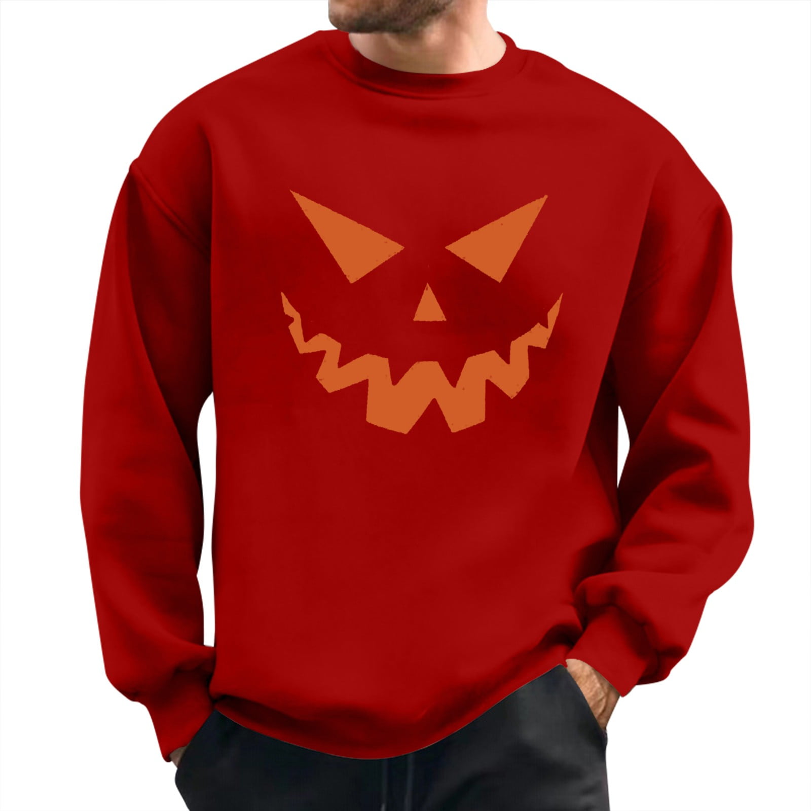 Halloween Sweater Men Halloween Sweaters Halloween Sweater Mens Halloween Shirt Long Sleeve Halloween Soft Pullover Top Grimace Dark Gray M