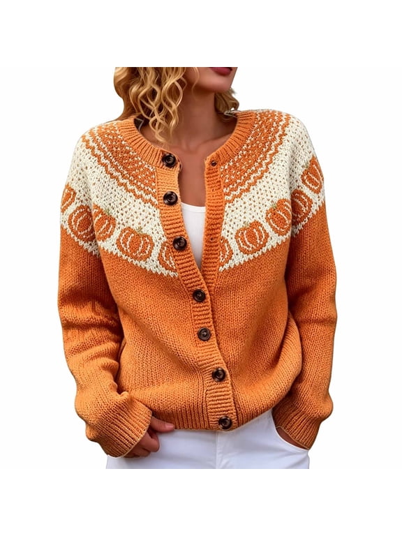 Halloween Sweater for Women Cute Cardigan Cable Knit Cardigan Womens Fall Outfits Cardigan with Pockets Oversized Cardigan Sweaters Winter Sweaters Slouchy Cardigan Baggy Sweater