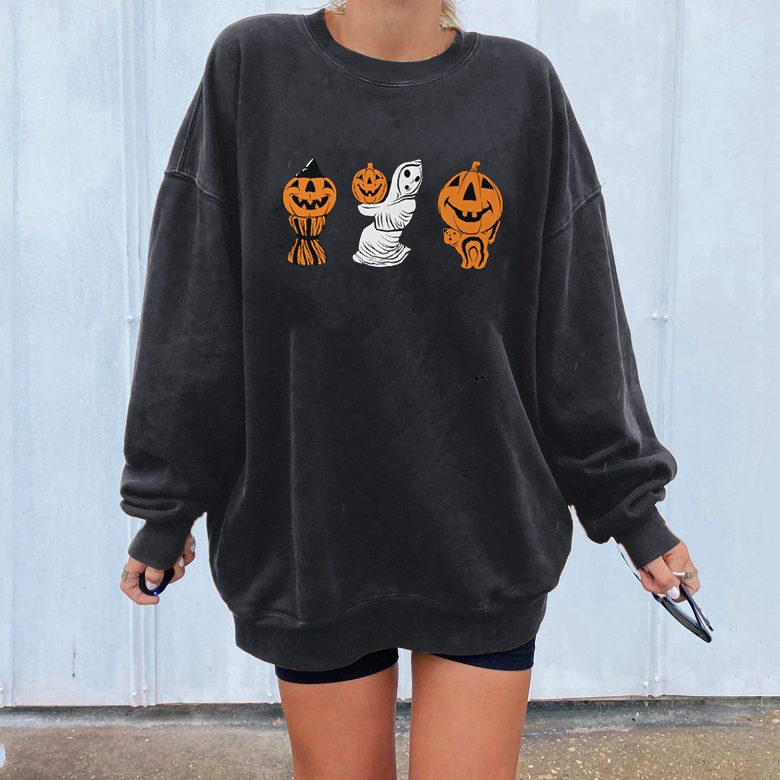 Halloween Sweaters For Women Crewneck Trendy Casual Vintage