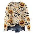thumbnail image 1 of Halloween Sweaters For Women Autumn Winter Halloween Printed Pullover Top Long Sleeve Crewneck Oversized Sweatshirt High-Quality Looped Pile Fabric Perfect For Casual Daily Outfits Women Sweaters, 1 of 9
