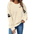 thumbnail image 1 of Halloween Sweaters For Women Cute Fall Oversized Crewneck Graphic Long Sleeve Funny Pullover Halloween Sweatshirt With Cat Prints Soft Polyester Perfect For Fall Festivities Women Sweaters, 1 of 4