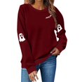 thumbnail image 1 of Halloween Sweaters For Women Cute Fall Oversized Crewneck Graphic Long Sleeve Funny Pullover Halloween Sweatshirt With Cat Prints Soft Polyester Perfect For Fall Festivities Women Sweaters, 1 of 4