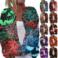 thumbnail image 1 of Halloween Sweaters for Women Funny Halloween Party Graphic Womens Sweaters Cardigan Button Knit Cropped Long Sleeve Fall Winter Trendy Comfy Cardigan Sweaters Green L, 1 of 7