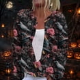 thumbnail image 1 of Halloween Sweaters for Women Funny Halloween Pumpkin Womens Sweaters Cardigan Knit Button Down Cropped Long Sleeve Fall Winter Trendy Plus Size Sweatshirt Tops Hot Pink 4XL, 1 of 6