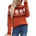 thumbnail image 1 of Halloween Sweaters for Women 2024 Ghost Print Pullover Sweater Casual Loose Knitted Crewneck Orange Sweaters Shermie, 1 of 6