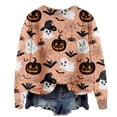 thumbnail image 1 of Halloween Sweaters for Women Fashion Funny Pumpkin Graphic Crewneck Knitted Pullover Tops Autumn Daily Look, 1 of 5