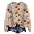 thumbnail image 1 of Halloween Sweaters for Women Fashion Graphic Print Long Sleeve Knit Pullover Tops Everyday Casual Look, 1 of 6