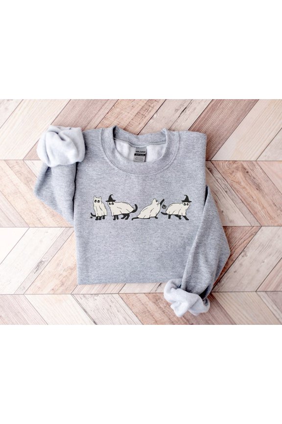 Halloween Sweatshirt,Cat Sweatshirt,Halloween cat sweat,Halloween Sweater,Halloween Cat Shirt, Cat Lover Shirt,Black Cat Shirt,Spooky Season TH100616