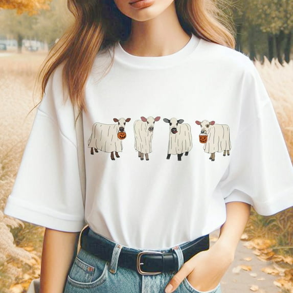 Halloween Sweatshirt, Ghost Cows Sweatshirt, Halloween Crewneck, Ghost Shirt, Cow Lover Gift, Funny Halloween, Fall Shirt, Halloween Sweater