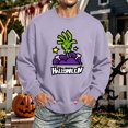 thumbnail image 1 of Halloween Sweatshirt for Men Pumpkin Ghost Graphic Casual Long Sleeve Spooky Pullover Sweatshirts Fall Winter Fashion Comfortable T Shirts Light Purple XL, 1 of 4