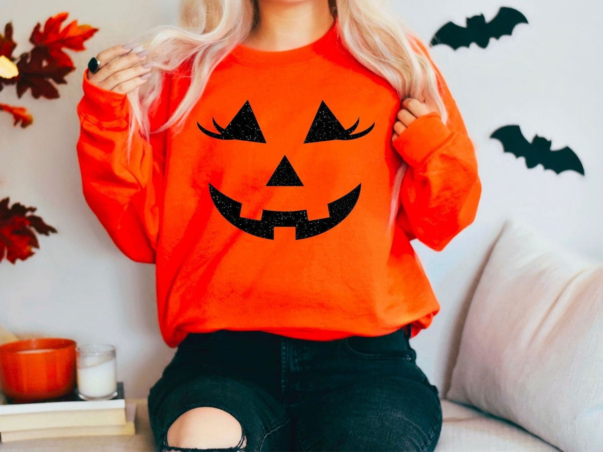 Halloween Sweatshirt, Pumpkin Sweatshirt, Halloween Costumes, Glitter