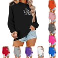 thumbnail image 1 of Halloween Sweatshirt for Women Cozy Autumn Sweatshirt Relaxed Fit Hoodless Pullover for Women Comfort Stylish Casual Wear Season Versatile Layer Black XL, 1 of 5