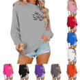 thumbnail image 1 of Halloween Sweatshirt for Women Cozy Autumn Sweatshirt Relaxed Fit Hoodless Pullover for Women Comfort Stylish Casual Wear Season Versatile Layer Light Gray XXL, 1 of 5