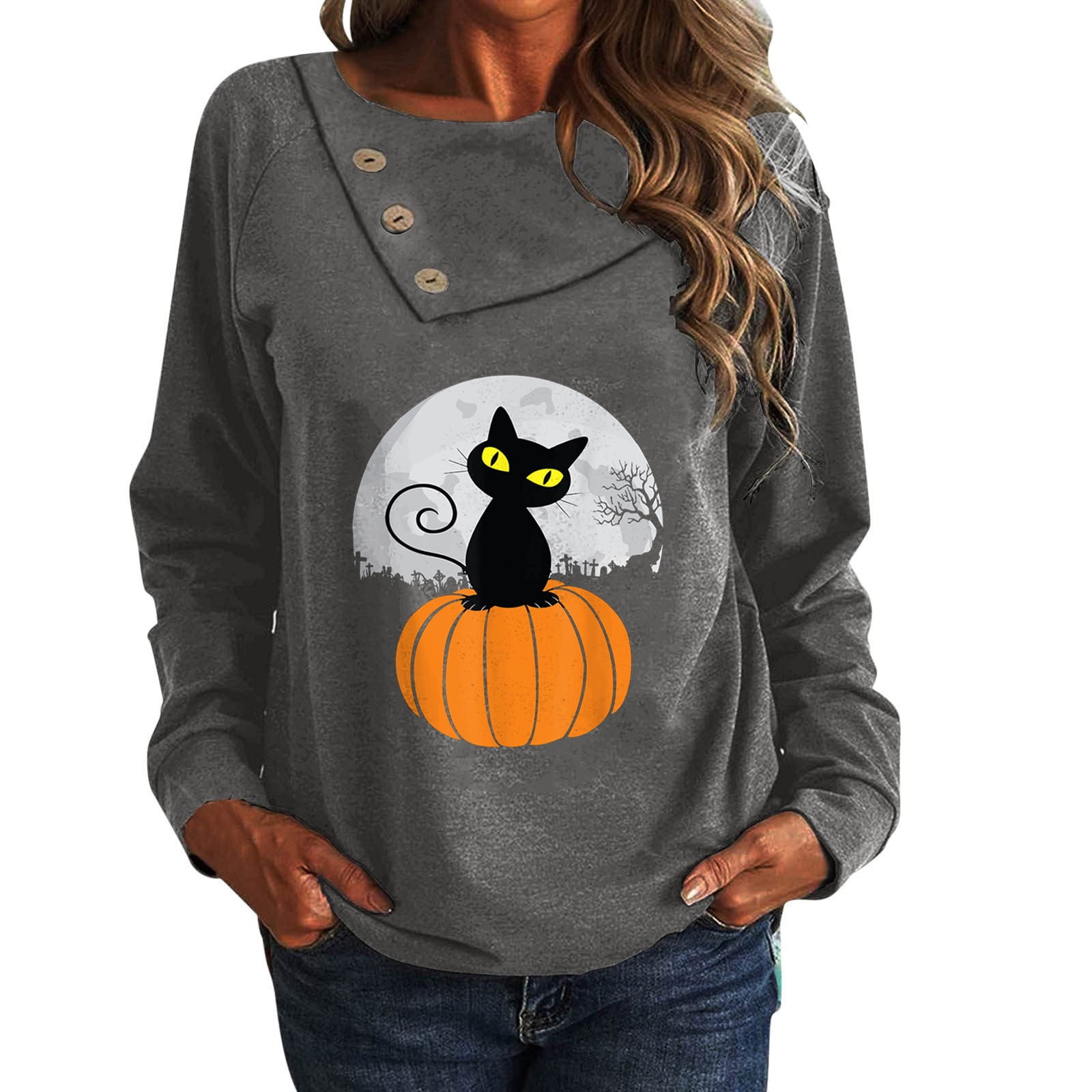 Women's Halloween Loose Fit Batwing Knit Sweater