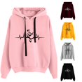 thumbnail image 1 of Halloween Sweatshirt for Women Hoodies Sweatshirts Oversized Streetwear Pullover Hoodie with Music Note Design Casual Comfortable Blend for Fall and Winter Loose Fit Long Sleeve Sweatshirt Pink M, 1 of 3