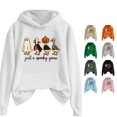 thumbnail image 1 of Halloween Sweatshirt for Women Just A Goose Womens Mens Halloween Printed Pullover Hoodie Long Sleeve Solid Color Sweatshirt With Front Pocket For Autumn Winter Casual Wear White L, 1 of 4