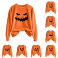 thumbnail image 1 of Halloween Sweatshirt for Women Timeless Womens Hoodless Sweatshirt Casual Letter Crew Neck for Comfort and Seasonal Style in Fall and Winter Brick Red L, 1 of 4