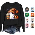 thumbnail image 1 of Halloween Sweatshirt for Women Hoodless Sweatshirt Oversized Crewneck Long Sleeve Pullover Sweatshirt for Women Black XL, 1 of 4
