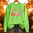 thumbnail image 1 of Halloween Sweatshirt for Women Oversized Charming Floral Pumpkin Embroidered Crewneck Sweatshirt with Fall Harvest Loose Fit Pullover Tops Green L, 1 of 3