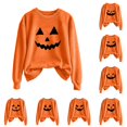thumbnail image 1 of Halloween Sweatshirt for Women Timeless Womens Hoodless Sweatshirt Casual Letter Crew Neck for Comfort and Seasonal Style in Fall and Winter Gold XXL, 1 of 4