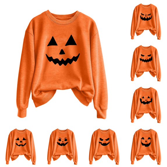 Halloween Sweatshirt for Women Timeless Womens Hoodless Sweatshirt Casual Letter Crew Neck for Comfort and Seasonal Style in Fall and Winter Gold XXL