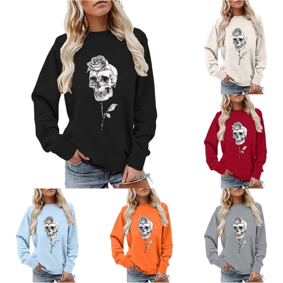 Halloween Sweatshirt for Women Versatile Women's Sweatshirt for Comfort and Effortless Style Soft Knit Pullover Top for Casual Wear Black XL