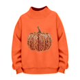 thumbnail image 1 of Halloween Sweatshirts For Women Pumpkin Graphic Mock Neck Pullover Top Fall Halloween Pullover Tops (Orange1 S), 1 of 5