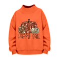 thumbnail image 1 of Halloween Sweatshirts For Women Pumpkin Graphic Mock Neck Pullover Top Fall Halloween Pullover Tops (Orange2 XL), 1 of 5