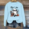 thumbnail image 1 of Halloween Sweatshirts for Women Ghost Pumpkin Printed Cute Cozy Crew Neck Sweaters Spooky Season Loose Fit Long Sleeve Casual Style Outfits Winter Pullover Tops, 1 of 3