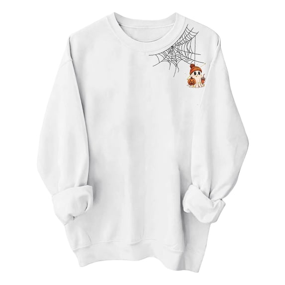 Halloween Sweatshirts for Women Halloween Costumes for Women Halloween Tops for Women Pullover Sweaters Crew Neck Sweatshirts Women Oversized Sweatshirt for Women Fun Sweaters for Women