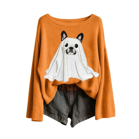 Halloween Sweatshirts for Women Pullover Sweaters Halloween Costumes Oversized Sweatshirt Crew Neck Sweatshirts Cute Sweatshirts Women's Sweatshirt Fall Tops