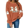 thumbnail image 1 of Halloween Sweatshirts for Womens Crewneck Ghost Printed Shirts Fall Winter Long Sleeve Sweaters Casual Blouses Loose Sweatshirt Pullover Top Halloween Costumes, 1 of 8