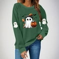 thumbnail image 1 of Halloween Sweatshirts for Womens Crewneck Pullover TShirts Fall Winter Long Sleeve Sweaters Casual Ghost Printed Blouses Loose Fitting Sweatshirt Top Halloween Costumes, 1 of 4