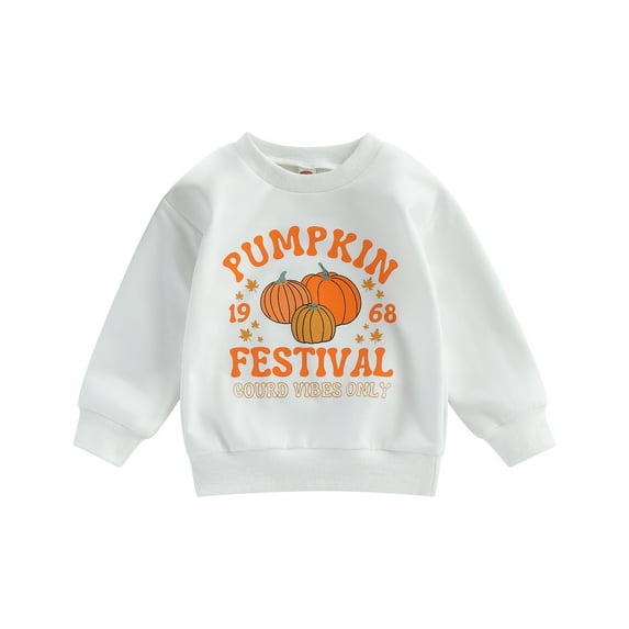 Halloween Sweatshirts for Girls 12 18 24M 3 4T Toddler Long Sleeve Crewneck Letter Pumpkin Print Pullover Tops