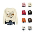 thumbnail image 1 of Halloween Sweatshirts for Women 2025 Long Sleeve Crewneck Cute Graphic Sweatshirt Halloween Outfits Pullover Tops, 1 of 4