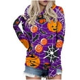 thumbnail image 1 of Halloween Sweatshirts for Women Halloween Graphic Long Sleeve Hoodies 2025 Fall Casual Loose Pullover Tops, 1 of 4