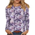 thumbnail image 1 of Halloween Sweatshirts for Women Pumpkin Printed Casual Fall Loose Round Neck Long Sleeved Tops, 1 of 5